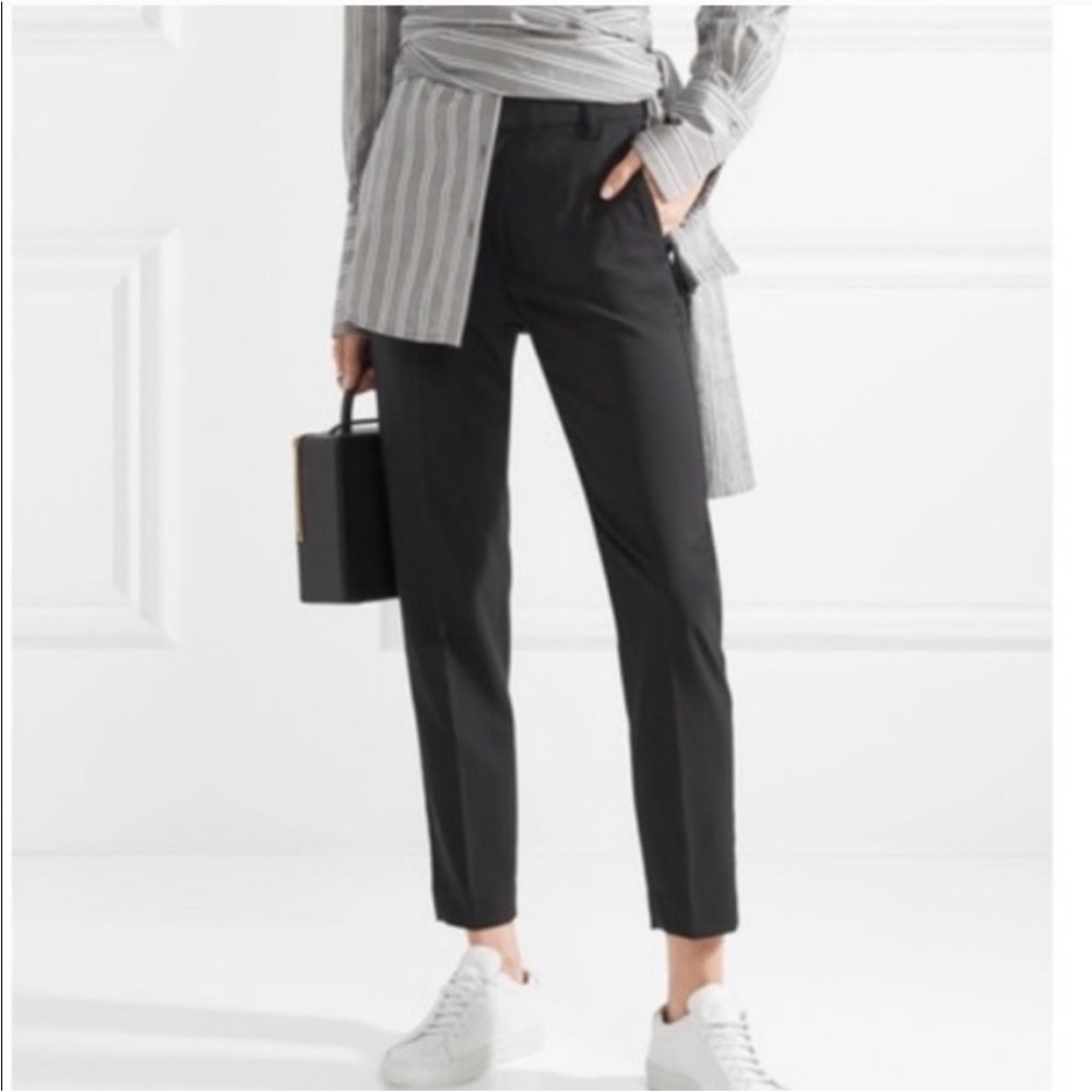 Vince Pintucked Stretchy Trouser Slacks Black Ankle Women’s Size 6